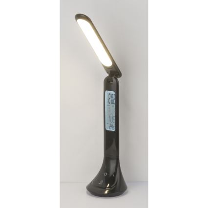 Globo - LED Lámpara de mesa recargable con dimmer con mostrar LED/4W/230V 2200 mAh negro