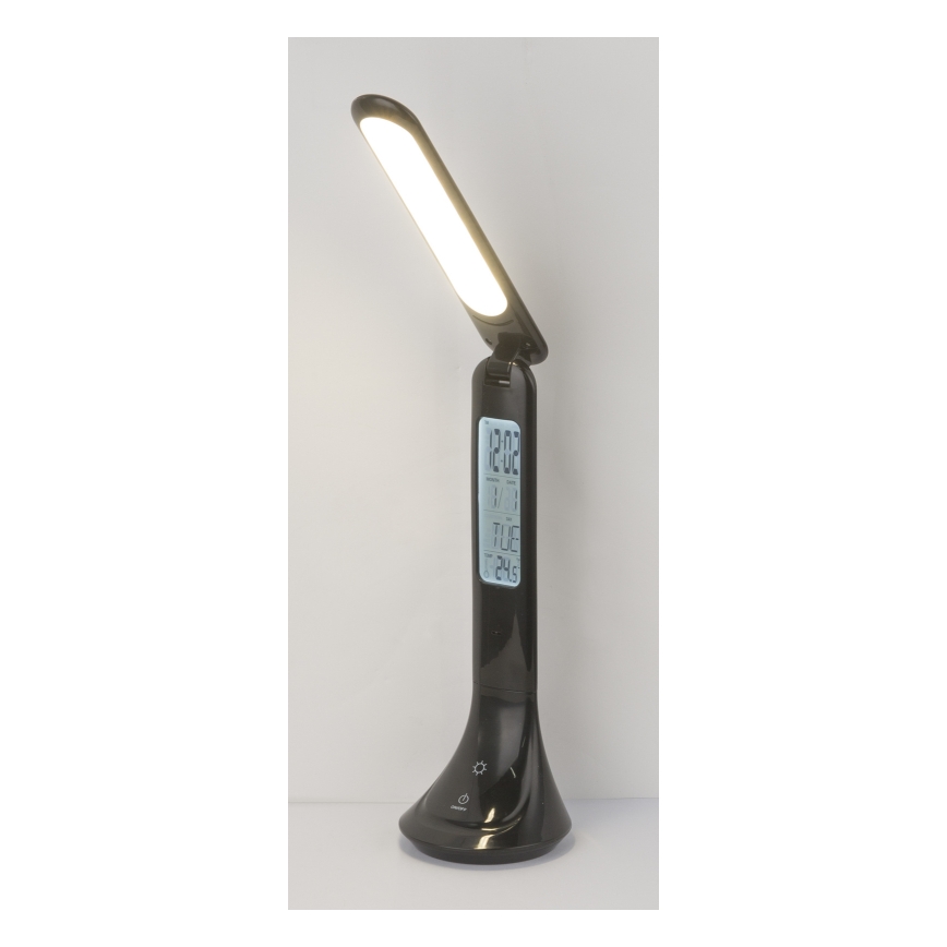 Globo - LED Lámpara de mesa recargable con dimmer con mostrar LED/4W/230V 2200 mAh negro