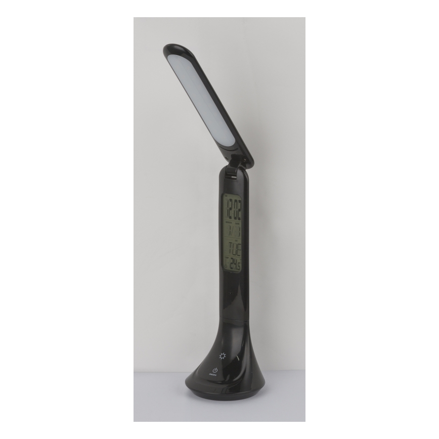 Globo - LED Lámpara de mesa recargable con dimmer con mostrar LED/4W/230V 2200 mAh negro