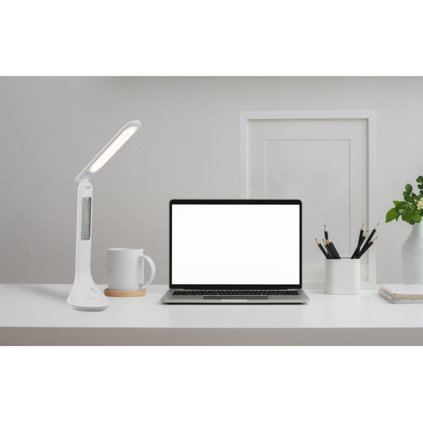 Globo - Lámpara de mesa LED recargable regulable con pantalla LED/4W/230V 2200 mAh blanco