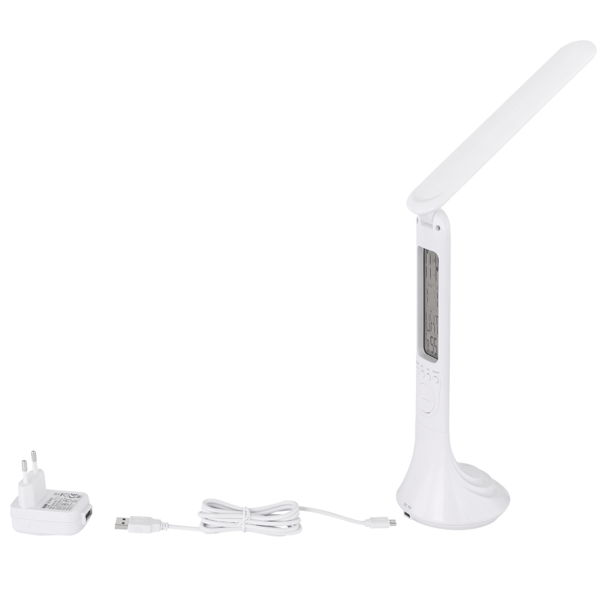 Globo - Lámpara de mesa recargable LED regulable con pantalla LED/4W/230V 2200 mAh blanca