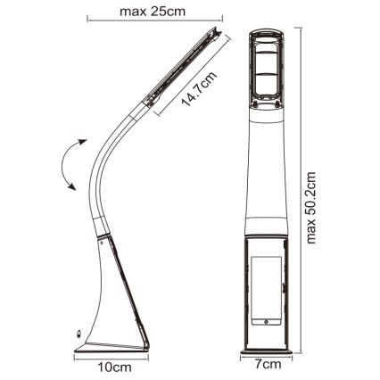 Globo - Lámpara de sobremesa LED táctil regulable con pantalla LED/6,5W/230V 3000/4500/5800K blanca