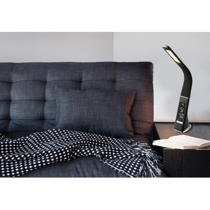 Globo - Lámpara de mesa LED regulable con control táctil y pantalla LED/6,5W/230V 3000/4500/5800K negra