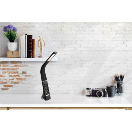 Globo - Lámpara de mesa LED regulable con control táctil y pantalla LED/6,5W/230V 3000/4500/5800K negra