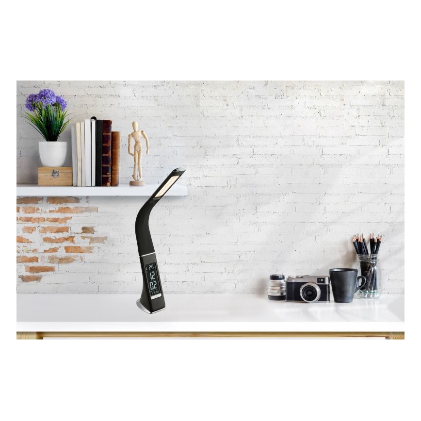 Globo - Lámpara de mesa LED regulable con control táctil y pantalla LED/6,5W/230V 3000/4500/5800K negra