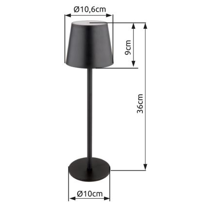 Globo 58438G - Lámpara de exterior LED táctil regulable VANNIE LED/3W/3,7V IP44