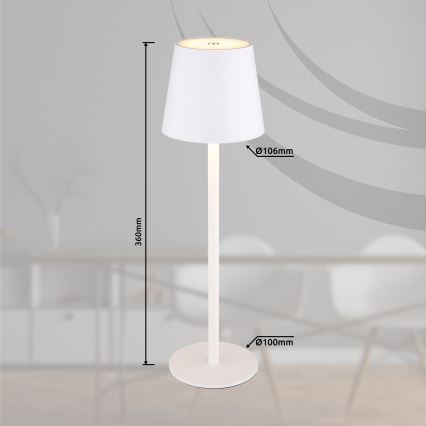 Globo 58438W - Lámpara de exterior LED táctil regulable VANNIE LED/3W/3,7V IP44 blanco