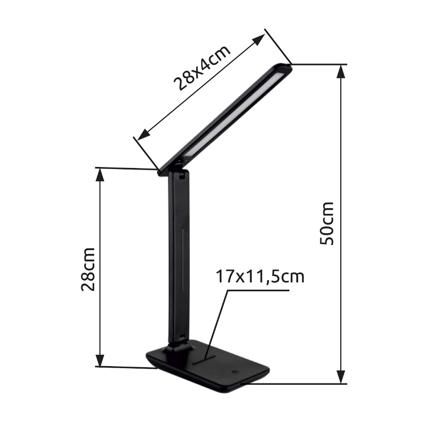 Globo - LED Lámpara de mesa regulable táctil LED/5W/230V 2700/4000/6500K negro