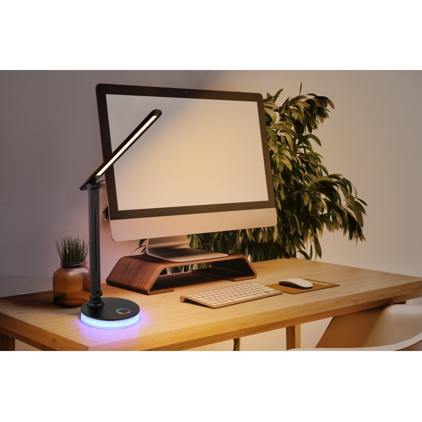 Globo - LED RGBW Lámpara de mesa táctil regulable LED/5W/230V + LED/2W 2700K/4000K/6500K negro