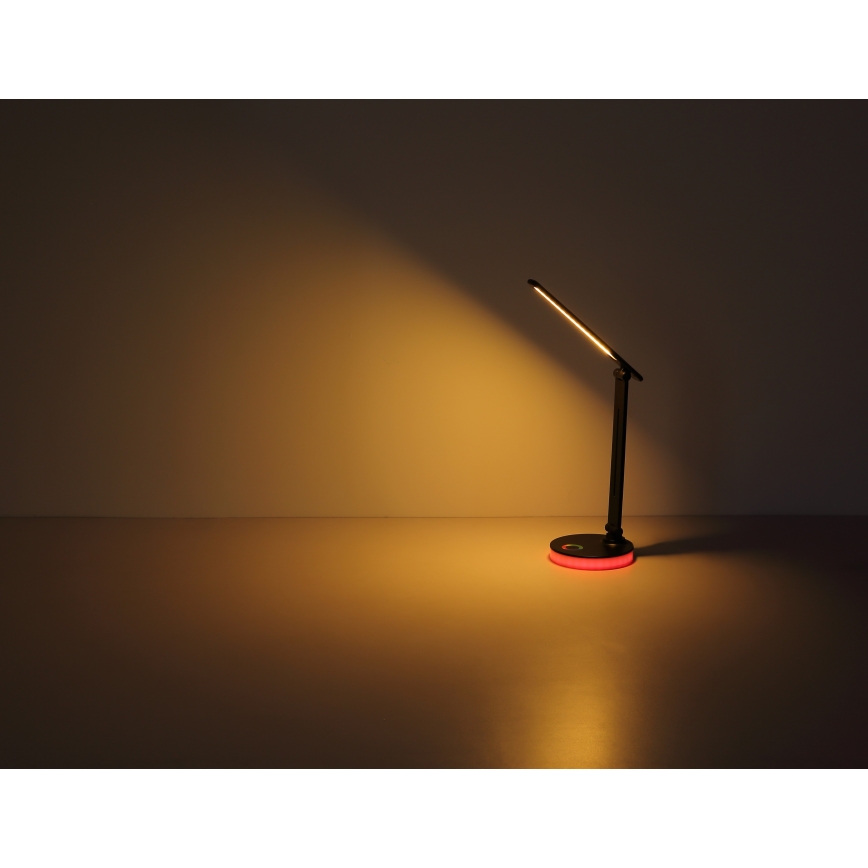 Globo - LED RGBW Lámpara de mesa táctil regulable LED/5W/230V + LED/2W 2700K/4000K/6500K negro