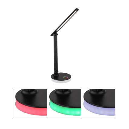 Globo - LED RGBW Lámpara de mesa táctil regulable LED/5W/230V + LED/2W 2700K/4000K/6500K negro