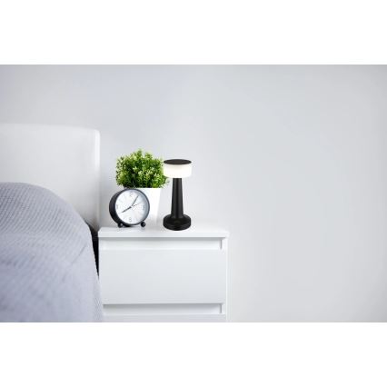 Globo - Lámpara de mesa táctil LED regulable LED/1W/3,7V 2700K/4000K/6500K 800 mAh USB negra
