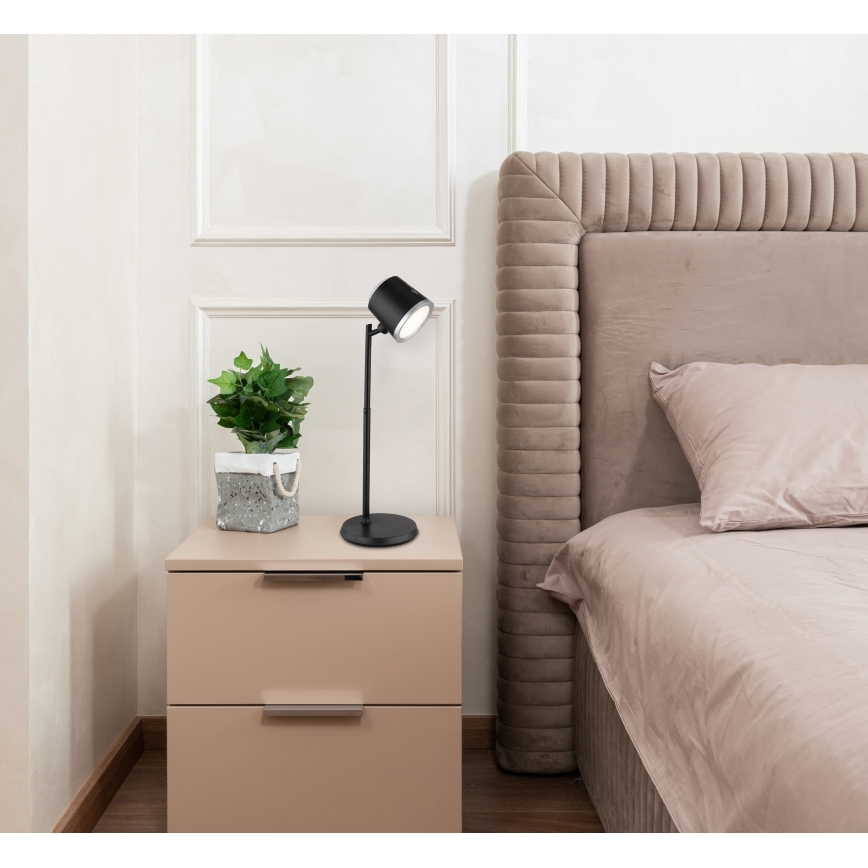 Globo - Lámpara de mesa táctil LED regulable 4 en 1 LED/6W/3,7V 3000K/4000K/6500K 1500 mAh USB negra
