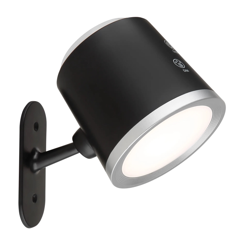 Globo - Lámpara de mesa regulable LED táctil 4en1 LED/6W/3,7V 3000K/4000K/6500K 1500 mAh USB negro
