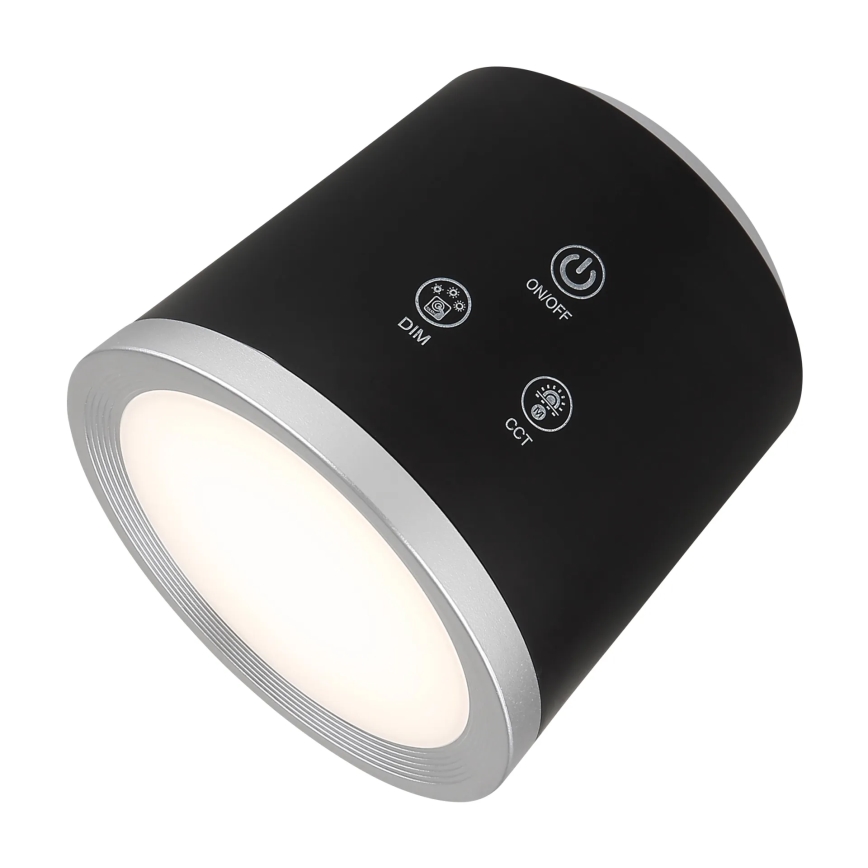 Globo - Lámpara de mesa regulable LED táctil 4en1 LED/6W/3,7V 3000K/4000K/6500K 1500 mAh USB negro