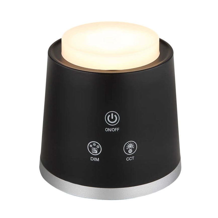 Globo - Lámpara de mesa regulable LED táctil 4en1 LED/6W/3,7V 3000K/4000K/6500K 1500 mAh USB negro