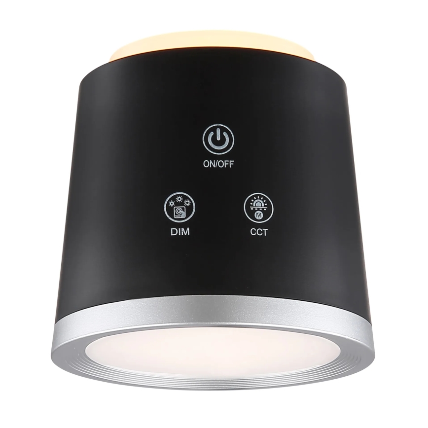 Globo - Lámpara de mesa regulable LED táctil 4en1 LED/6W/3,7V 3000K/4000K/6500K 1500 mAh USB negro