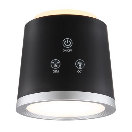 Globo - Lámpara de mesa regulable LED táctil 4en1 LED/6W/3,7V 3000K/4000K/6500K 1500 mAh USB negro