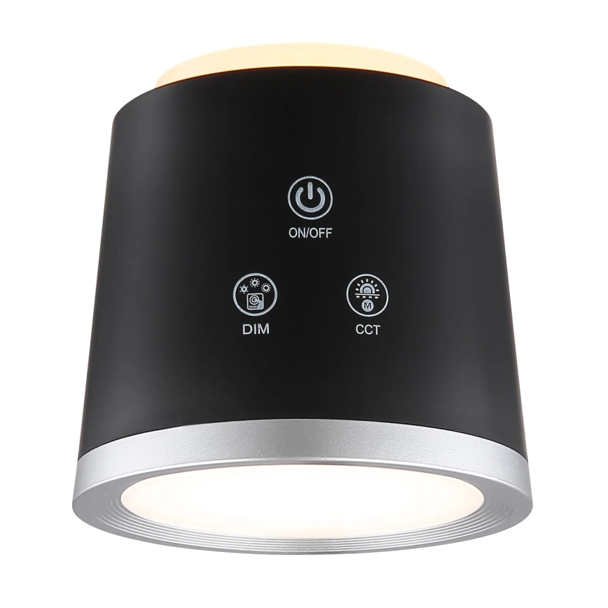 Globo - Lámpara de mesa regulable LED táctil 4en1 LED/6W/3,7V 3000K/4000K/6500K 1500 mAh USB negro