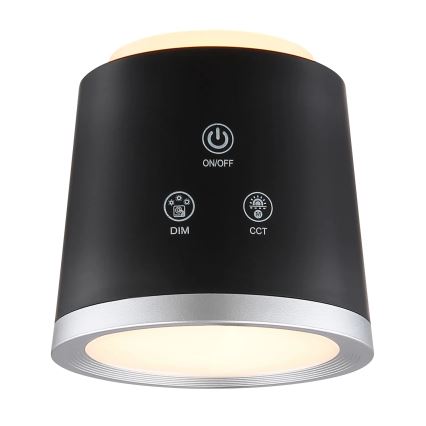 Globo - Lámpara de mesa regulable LED táctil 4en1 LED/6W/3,7V 3000K/4000K/6500K 1500 mAh USB negro