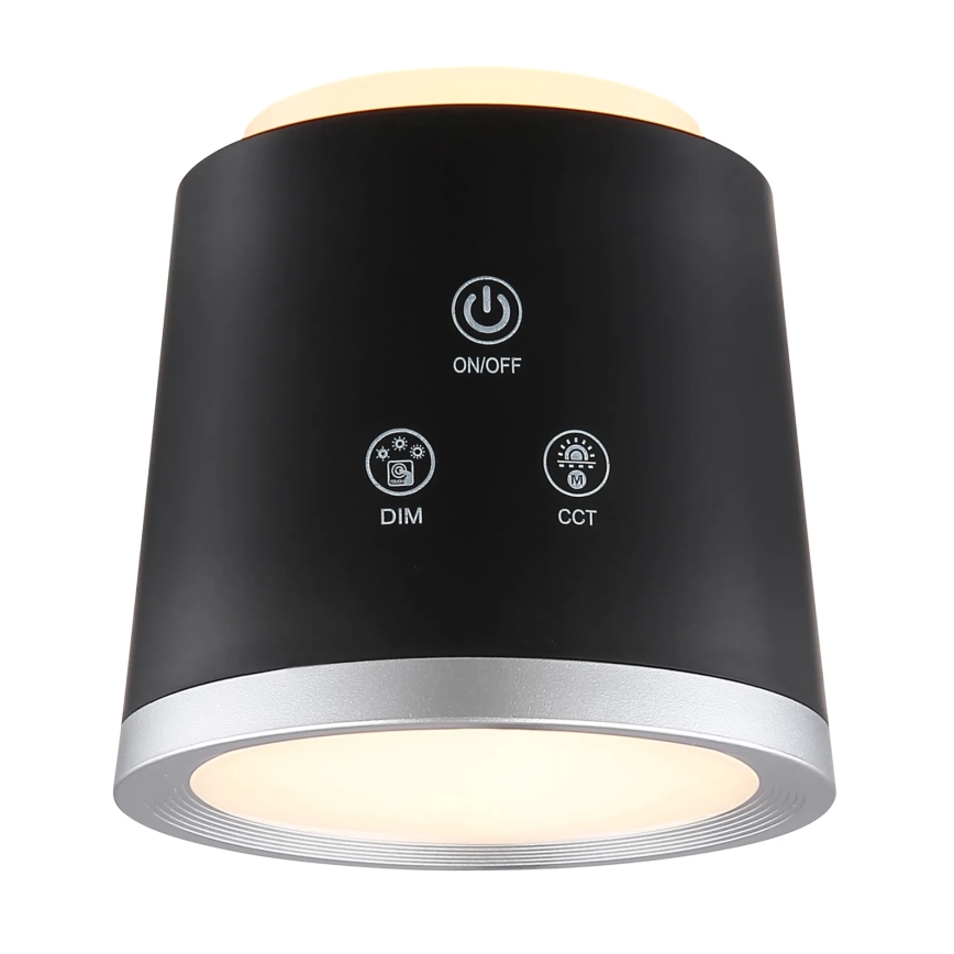 Globo - Lámpara de mesa regulable LED táctil 4en1 LED/6W/3,7V 3000K/4000K/6500K 1500 mAh USB negro