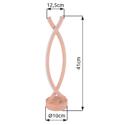 Globo - Lámpara de mesa táctil LED regulable LED/1W/3,7V 3000K 1800 mAh USB rosa