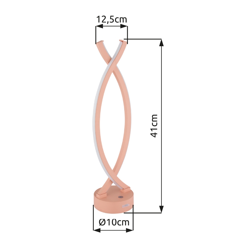 Globo - Lámpara de mesa táctil LED regulable LED/1W/3,7V 3000K 1800 mAh USB rosa