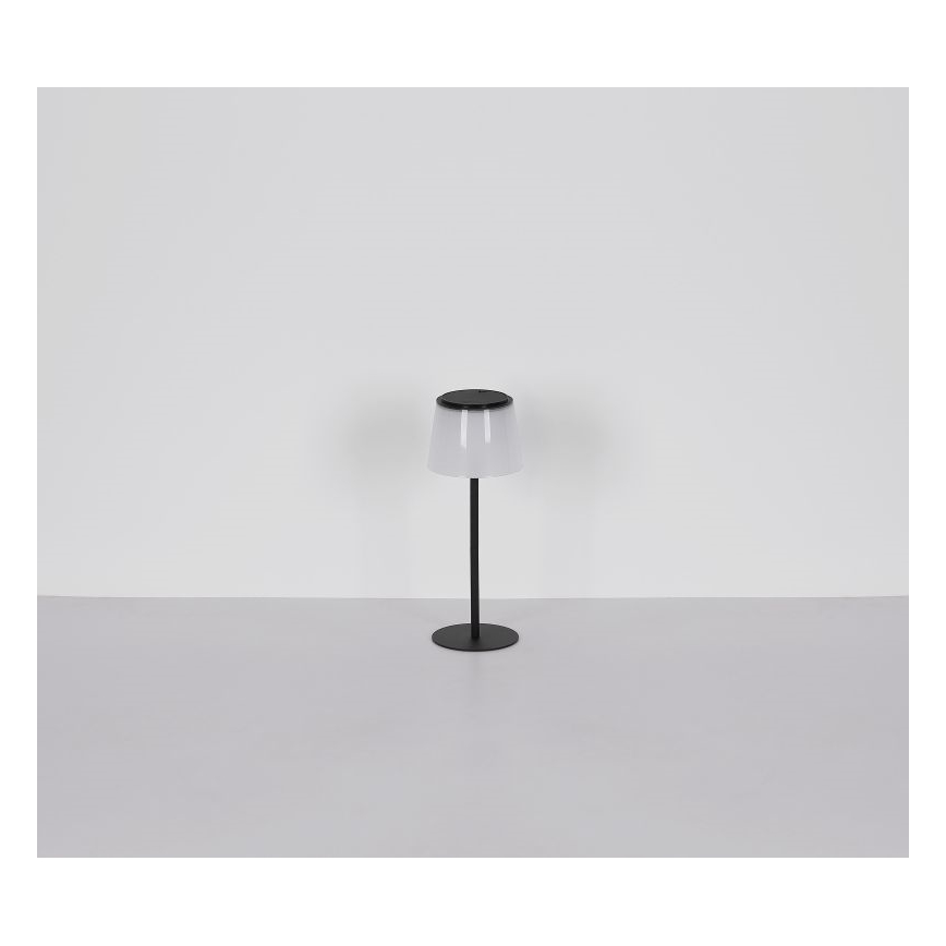 Globo - Lámpara de mesa LED táctil regulable para exterior LED/1,8W/5V IP44 1800 mAh negro/blanco