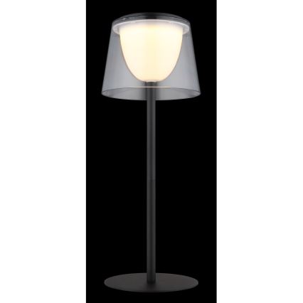 Globo - Lámpara de mesa LED táctil regulable para exterior LED/1,8W/5V IP44 1800 mAh negro/transparente