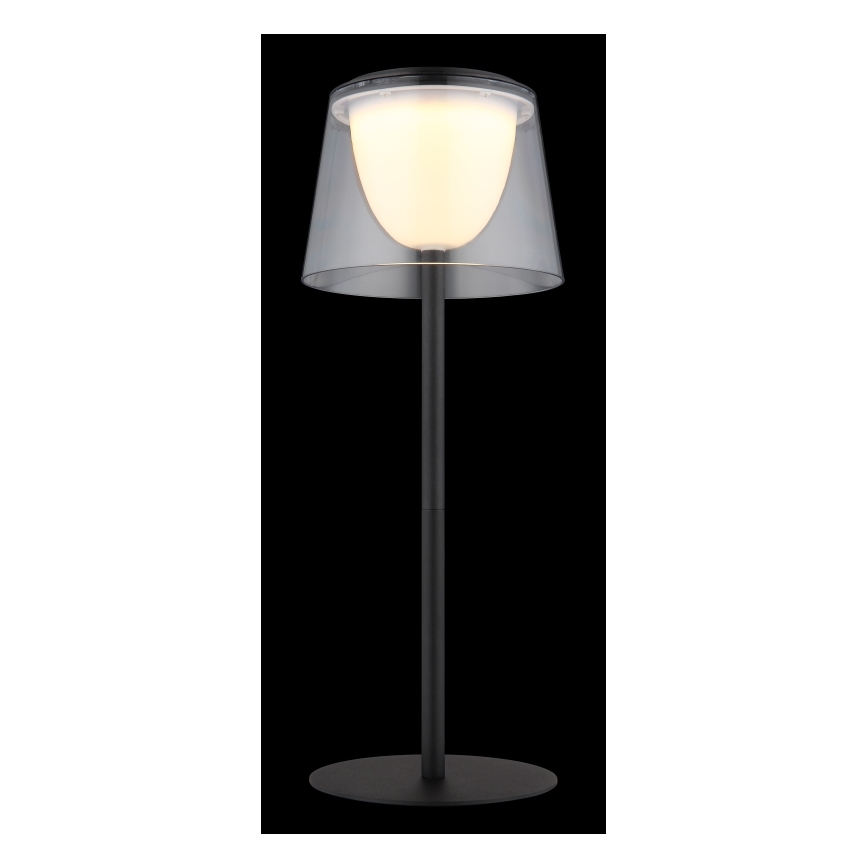 Globo - Lámpara de mesa LED táctil regulable para exterior LED/1,8W/5V IP44 1800 mAh negro/transparente