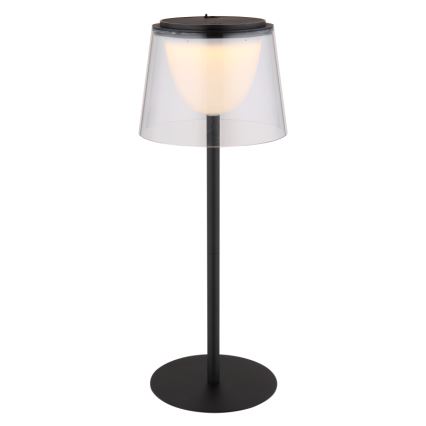 Globo - Lámpara de mesa LED táctil regulable para exterior LED/1,8W/5V IP44 1800 mAh negro/transparente