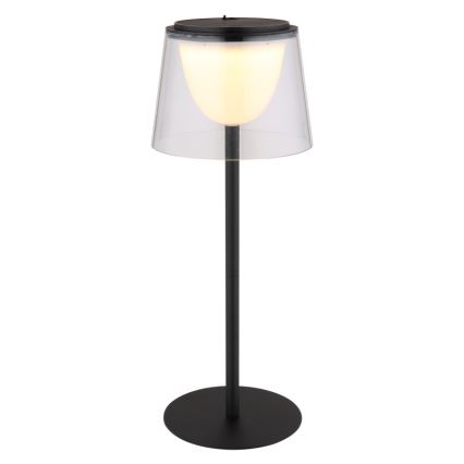 Globo - Lámpara de mesa LED táctil regulable para exterior LED/1,8W/5V IP44 1800 mAh negro/transparente
