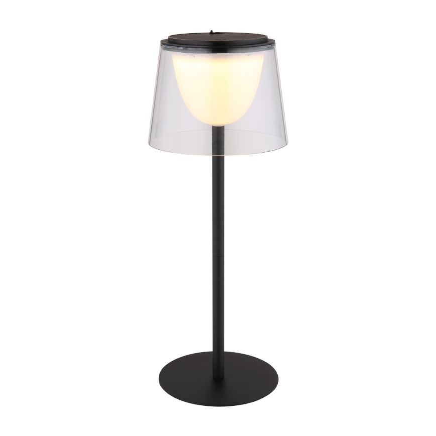 Globo - Lámpara de mesa LED táctil regulable para exterior LED/1,8W/5V IP44 1800 mAh negro/transparente