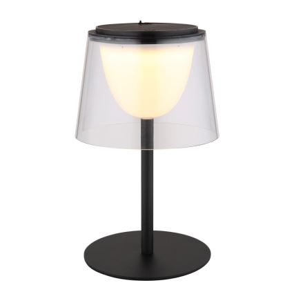 Globo - Lámpara de mesa LED táctil regulable para exterior LED/1,8W/5V IP44 1800 mAh negro/transparente