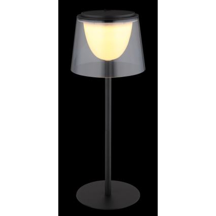 Globo - Lámpara de mesa LED táctil regulable para exterior LED/1,8W/5V IP44 1800 mAh negro/ahumado