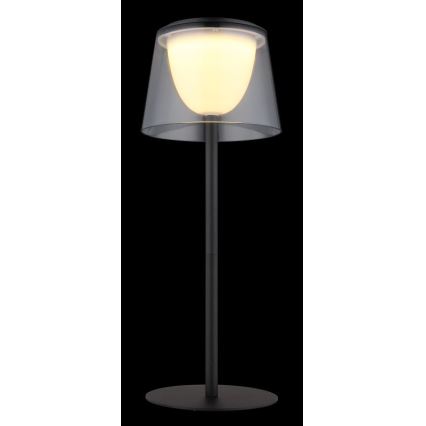 Globo - Lámpara de mesa LED táctil regulable para exterior LED/1,8W/5V IP44 1800 mAh negro/ahumado