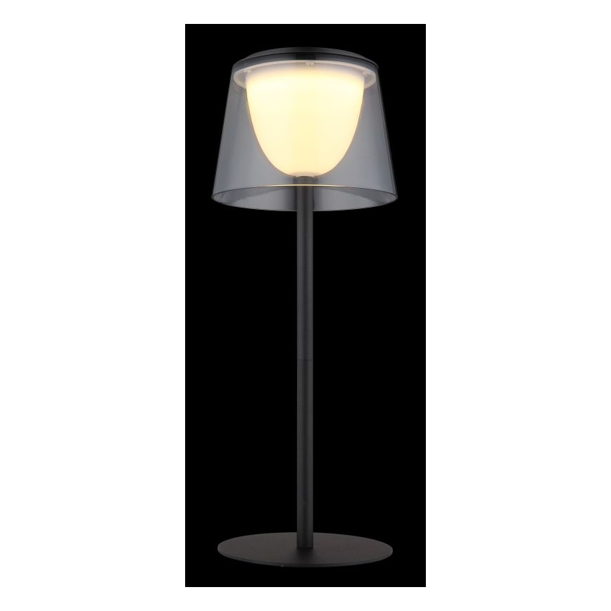 Globo - Lámpara de mesa LED táctil regulable para exterior LED/1,8W/5V IP44 1800 mAh negro/ahumado