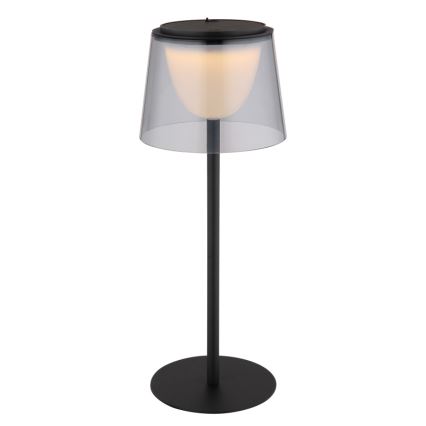 Globo - Lámpara de mesa LED táctil regulable para exterior LED/1,8W/5V IP44 1800 mAh negro/ahumado