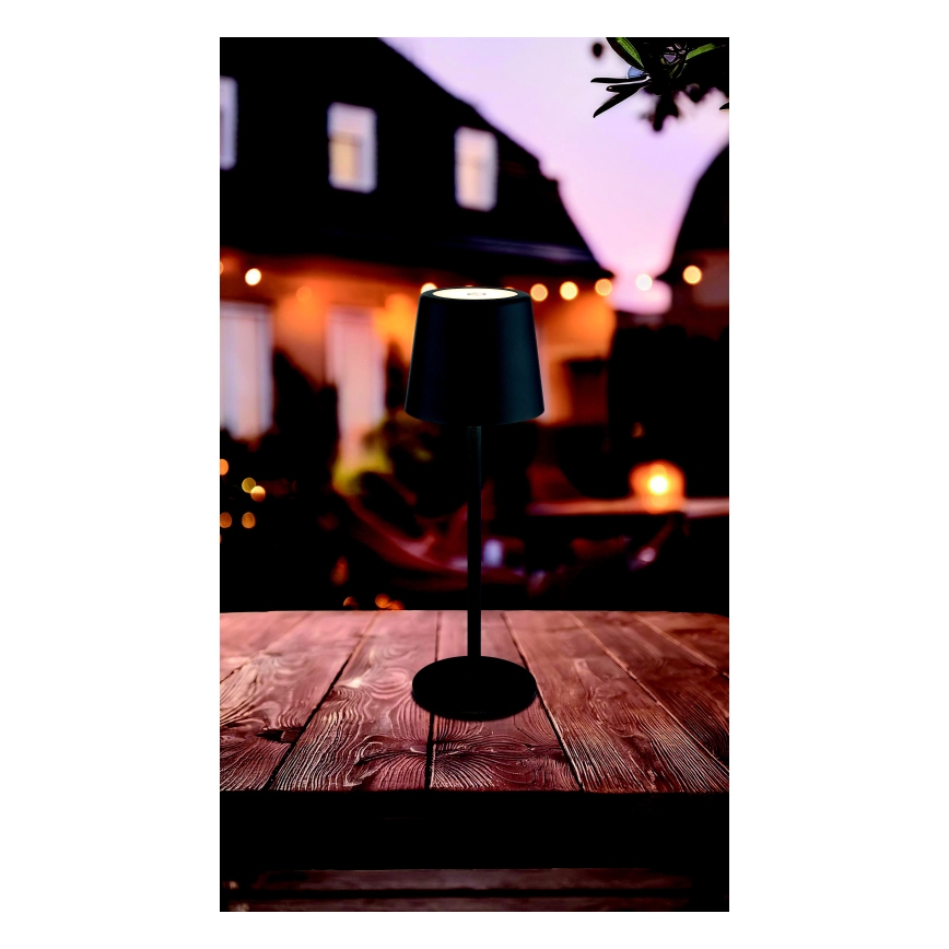 Globo - Lámpara LED de mesa táctil para exterior regulable LED/2W/5V 3000/4000/6000K 2200 mAh IP44 negro