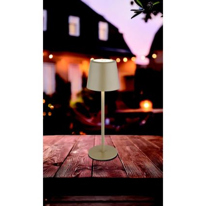 Globo - Lámpara de mesa LED táctil regulable para exterior LED/2W/5V 3000/4000/6000K 2200 mAh IP44 crema