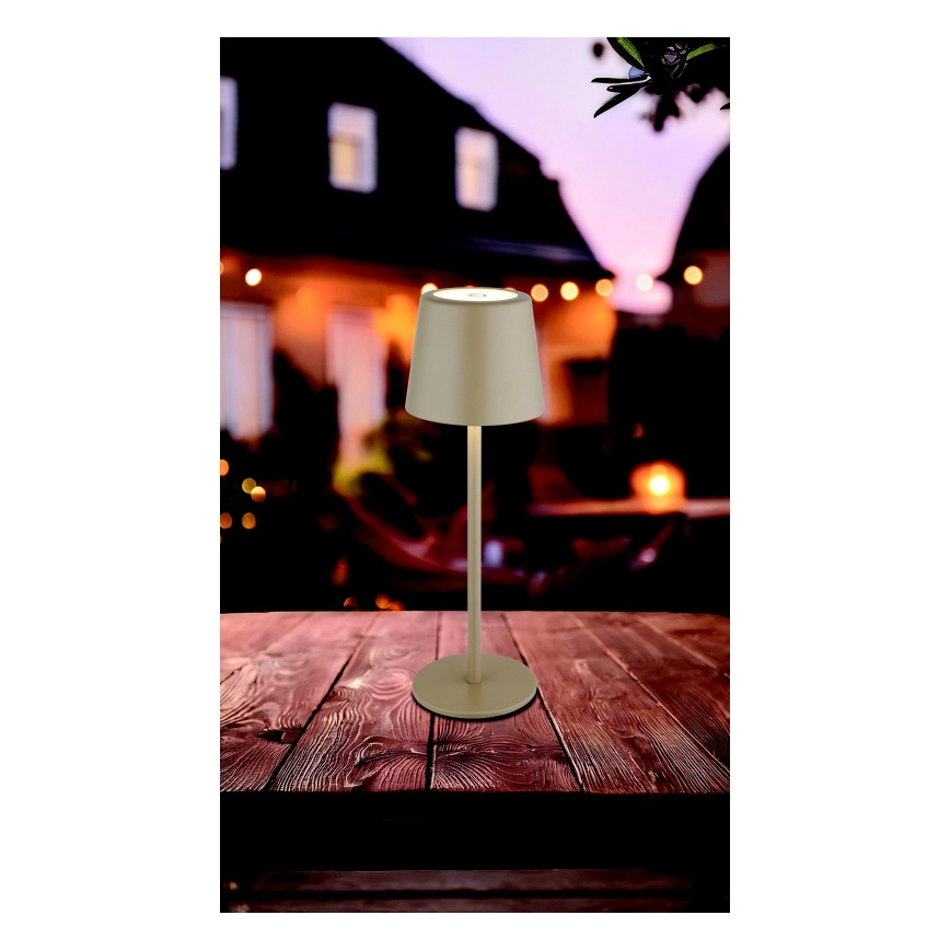 Globo - Lámpara de mesa LED táctil regulable para exterior LED/2W/5V 3000/4000/6000K 2200 mAh IP44 crema