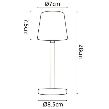 Globo - Lámpara de mesa LED táctil regulable para exterior LED/2W/5V 3000/4000/6000K 2200 mAh IP44 crema