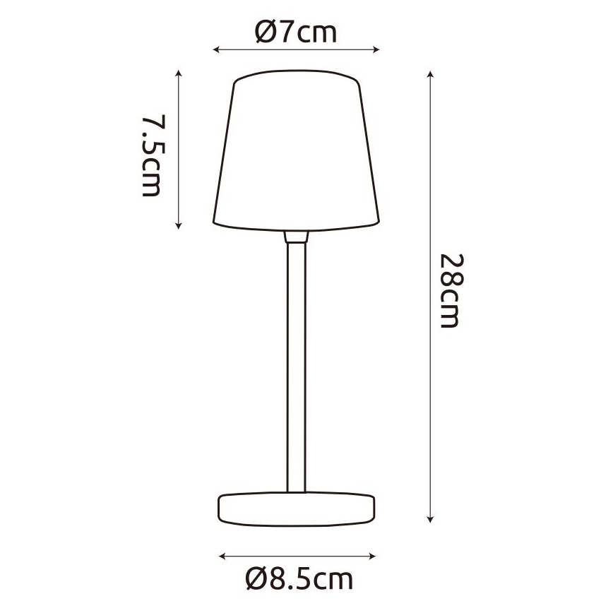 Globo - Lámpara de mesa LED táctil regulable para exterior LED/2W/5V 3000/4000/6000K 2200 mAh IP44 crema
