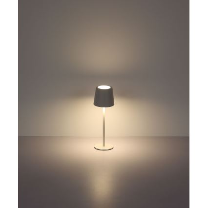Globo - Lámpara LED de mesa táctil recargable para exterior regulable VAN. 2W/5V 2200 mAh IP44 color blanco