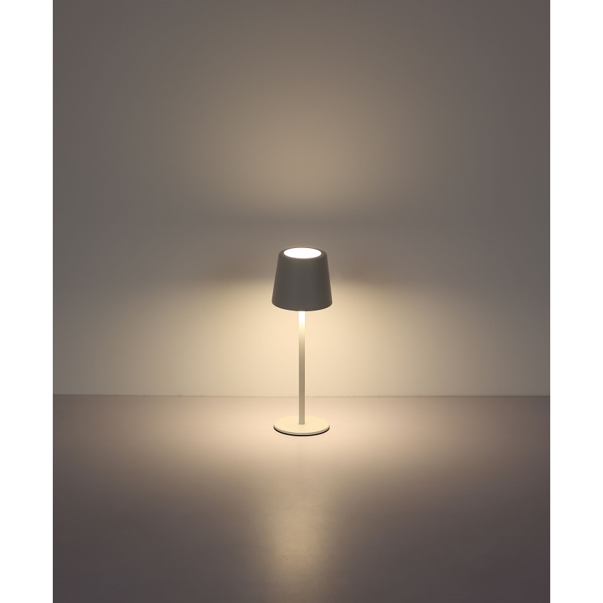Globo - Lámpara LED de mesa táctil recargable para exterior regulable VAN. 2W/5V 2200 mAh IP44 color blanco