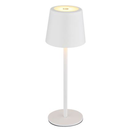 Globo - Lámpara LED de mesa táctil recargable para exterior regulable VAN. 2W/5V 2200 mAh IP44 color blanco