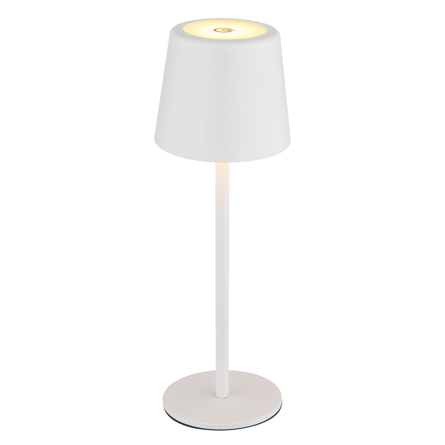 Globo - Lámpara LED de mesa táctil recargable para exterior regulable VAN. 2W/5V 2200 mAh IP44 color blanco
