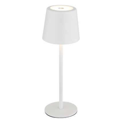 Globo - Lámpara LED de mesa táctil recargable para exterior regulable VAN. 2W/5V 2200 mAh IP44 color blanco