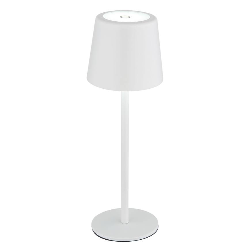Globo - Lámpara LED de mesa táctil recargable para exterior regulable VAN. 2W/5V 2200 mAh IP44 color blanco