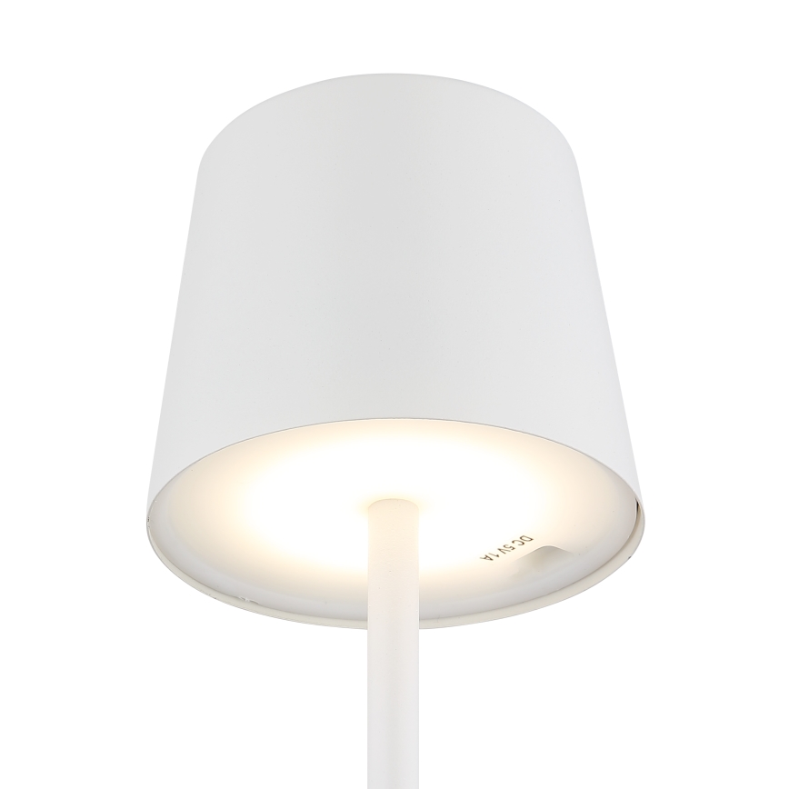 Globo - Lámpara LED de mesa táctil recargable para exterior regulable VAN. 2W/5V 2200 mAh IP44 color blanco